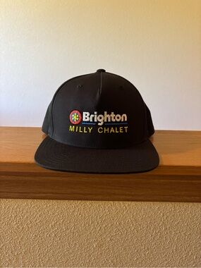 Brighton Black Snapback Hat with Colorful Embroidered Logo